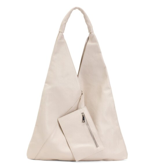 MARLON Panna Made In Italy Leather Large Slouchy Hobo